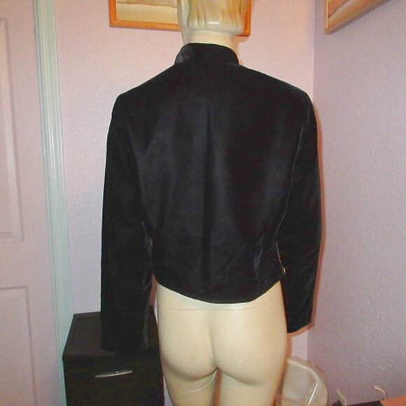 Vtg Circle T Velvet Tapestry Jacket Size S Western Cowgirl Military Crop Navajo - Picture 8 of 11